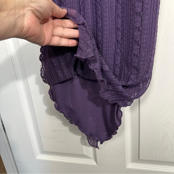 Urban Outfitters Nikita Lace Hanky Hem midi dress, purple, sz S, NEW - Picture 10 of 16